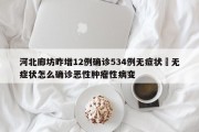 河北廊坊昨增12例确诊534例无症状›无症状怎么确诊恶性肿瘤性病变