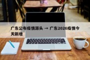 广东公布疫情源头 → 广东2026疫情今天新增